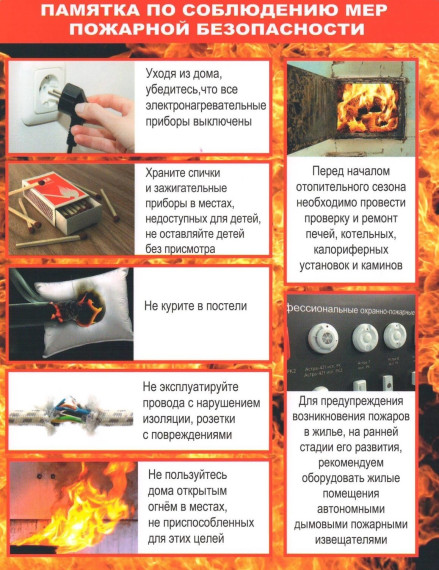 Памятка по соблюдению мер пожарной безопасности. Памятка по соблюдению мер пожарной безопасности.